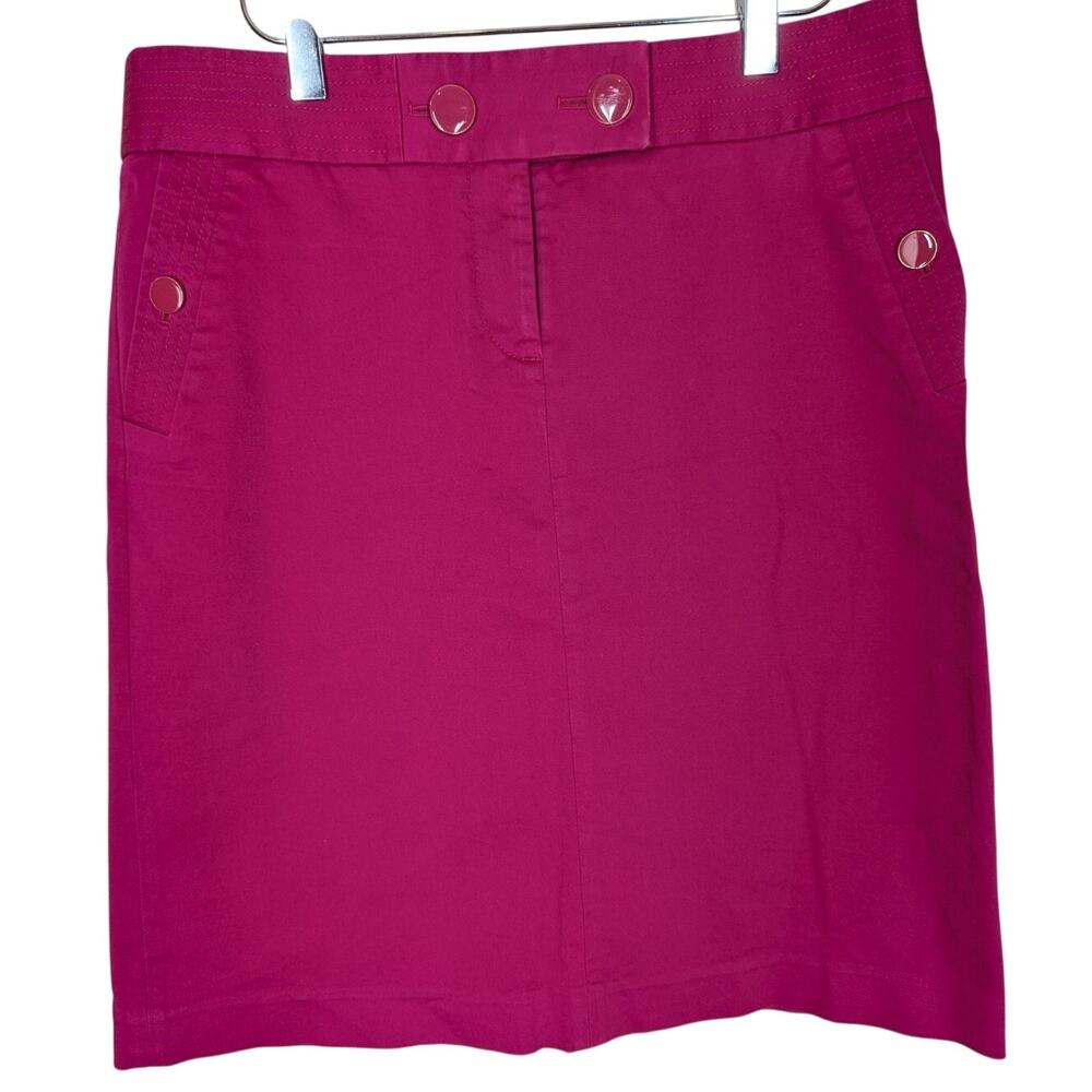 J. Crew Stretch Cotton Skirt Fuschia Pink Women’s Size Size 8 Pockets Preppy